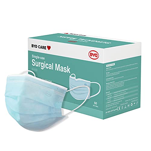 BYD CARE Single Use Disposable 3-Ply Surgical Mask, ASTM Level 3, Daily protection for men and women for Home, Office, School, Restaurants, Gyms, Outdoor and Indoor, Box of 50 PCs, Now Only $8.39