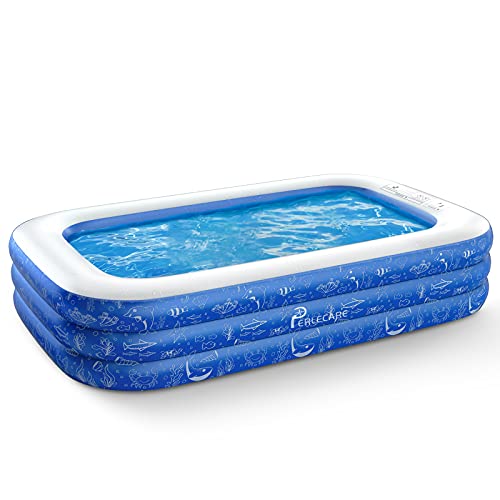 PERLECARE Inflatable Pool, Swimming Pool for Kiddie, Kids, Adults, Toddlers, 120'' x 72'' x 22'' Backyard/Garden/Outdoor Pool, Rectangular Full-Sized Family Lounge Blow-up Pool, Only $21.24