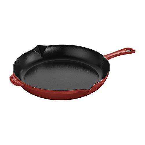STAUB Cast Iron Fry Pan, 12-inch, Cherry, List Price is $286, Now Only $129.99, You Save $156.01 (55%)