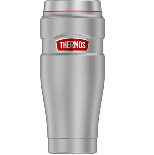 Thermos 16 oz, Matte Steel Stainless King Travel Tumbler, List Price is $24.99, Now Only $10, You Save $14.99 (60%)