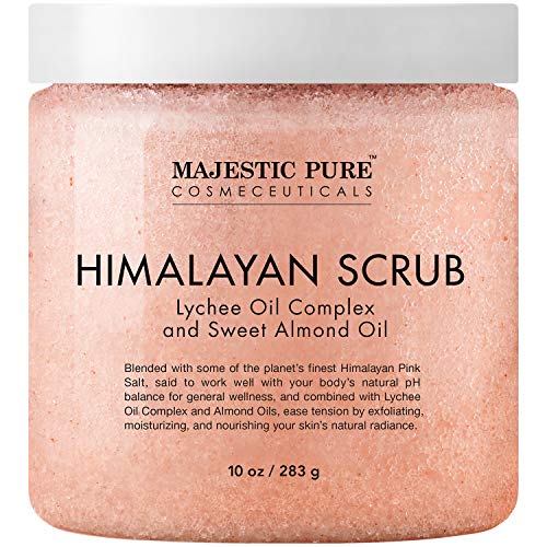 Majestic Pure Himalayan Salt Body Scrub with Lychee Oil, Exfoliating Salt Scrub to Exfoliate & Moisturize Skin, Deep Cleansing - 10 oz, List Price is $16.98, Now Only $9.11