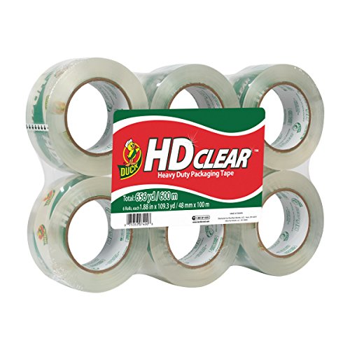 Duck HD Clear Heavy Duty Packing Tape, 1.88 Inch x 109 Yards, 6 Rolls (299016), List Price is $31.99, Now Only $13.08