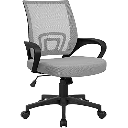 Pawnova Office Chair Swivel Task Seat with Mesh Back, Ergonomic Waist Support, Gray, Now Only $51.09