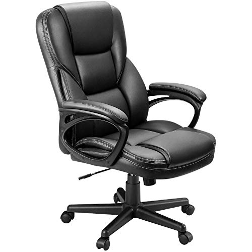 Furmax Office Exectuive High Back Adjustable Managerial Home Desk Swivel Computer PU Leather Chair with Lumbar Support, Black, Now Only $99.99