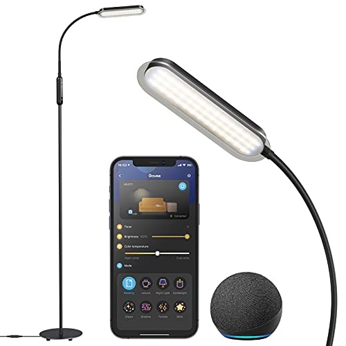 Govee LED Floor Lamp for Living Room, Standing Lamp Alexa Voice and Smart WiFi Bluetooth App Control, Modern Reading Lamp , Adjustable Gooseneck Warm and Cool White Floor Lamp ,  Only $25.99