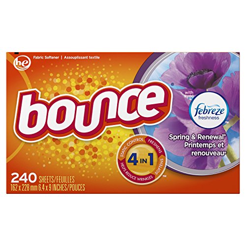 Bounce with Febreze Scent Spring & Renewal Fabric Softener Dryer Sheets, 240 Count, List Price is $11.94, Now Only $4.61