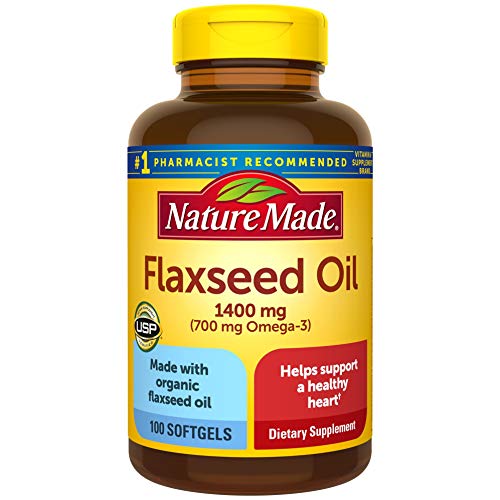 Nature Made Organic Flaxseed Oil 1400 mg 700mg Omega 3 100 Liquid Softgels $6.64 FREE Shipping