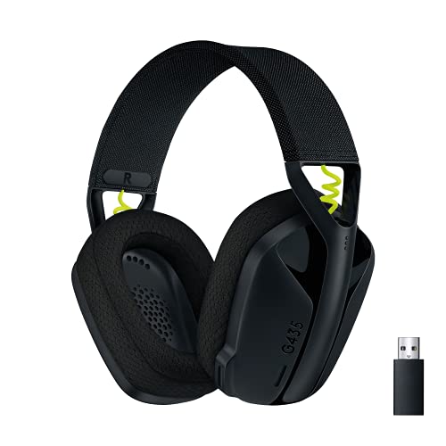 Logitech G435 Lightspeed and Bluetooth Wireless Gaming Headset - Lightweight Over-Ear Headphones, Built-in mics, 18h Battery, Compatible with Dolby Atmos, PC, PS4, PS5, Mobile - Black, Now Only $49.99