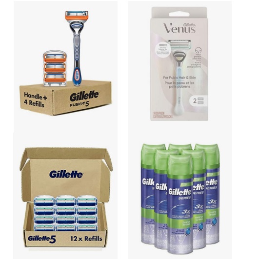 金盒特价！Amazon精选 Gillette、 Venus等剃须刀/除毛 商品促销！
