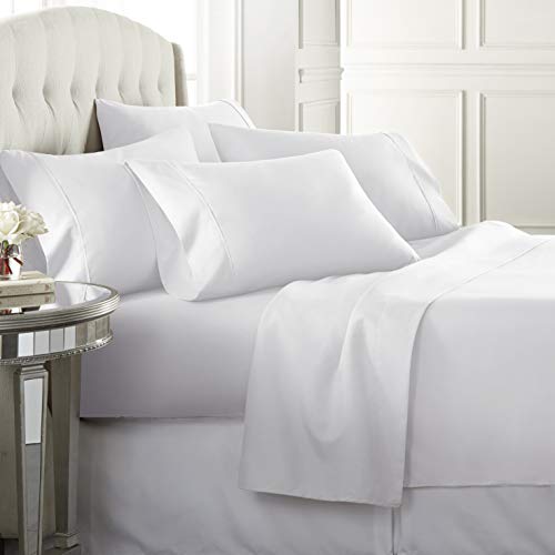 Danjor Linens Queen Size Bed Sheets Set - 1800 Series 6 Piece Bedding Sheet & Pillowcases Sets w/ Deep Pockets - Fade Resistant & Machine Washable - White, Only $19.99