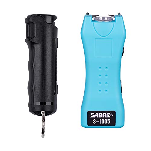 SABRE Self Defense Kit with Pepper Spray and Stun Gun Flashlight, 25 Bursts of Max Police Strength OC Spray, 10-Foot Range, Painful 1.60 µC Charge, 120 Lumens, Rechargeable,  Only $17.06