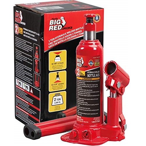 BIG RED TAM90203B Torin Hydraulic Welded Bottle Jack, 2 Ton (4,000 lb) Capacity, Red, List Price is $23.64, Now Only $15.62