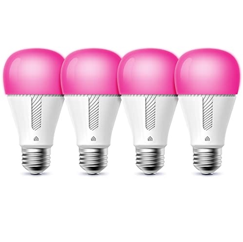 Kasa Smart Bulbs, Full Color Changing Dimmable WiFi LED Light Bulb Compatible with Alexa and Google Home, A19, 9.5W 850 Lumens,2.4Ghz only, No Hub Required 4-Pack(KL130P4),Only $39.99