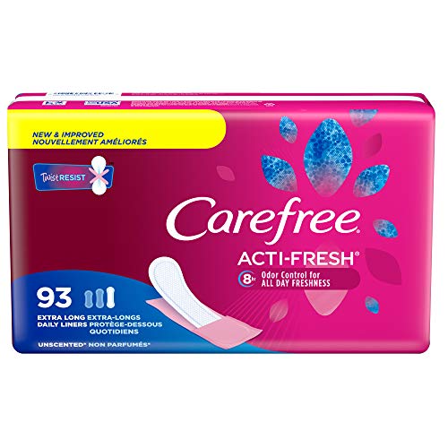 Carefree Acti-Fresh Thin Panty Liners, Extra Long, 93 Count (Pack of 1), Only $5.04
