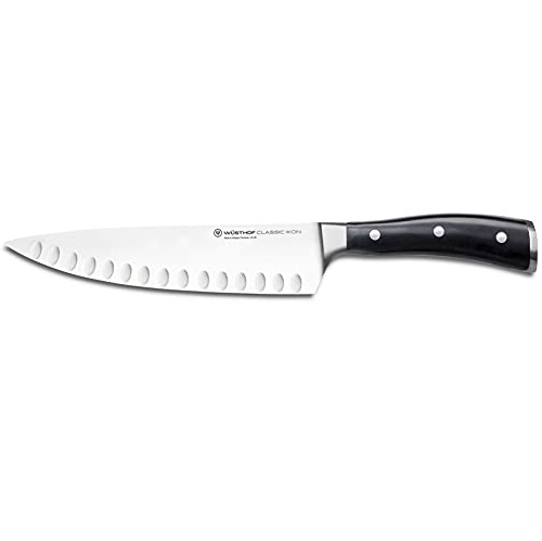 Wusthof Classic IKON Cook's Knife, 8-Inch Hollow Edge, Black, Stainless Steel, Now Only $81.32