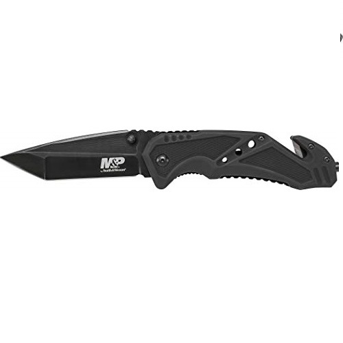 Smith & Wesson M&P SWMP11B 8.9in High Carbon S.S. Folding Knife with 3.8in Tanto Point Blade and Aluminum Handle for Outdoor, Tactical, Survival and EDC, List Price is $24.99, Now Only $14.40