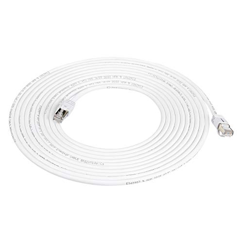 Amazon Basics RJ45 Cat 7 High-Speed Gigabit Ethernet Patch Internet Cable, 10Gbps, 600MHz - White, 20-Foot, 5-Pack, Only $15.63
