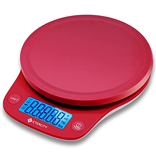 Etekcity 0.1g Food Kitchen Scale, Digital Ounces and Grams for Cooking, Baking, Meal Prep, Dieting, and Weight Loss, 11lb/5kg, Red, List Price is $14.99, Now Only $10.97, You Save $4.02 (27%)