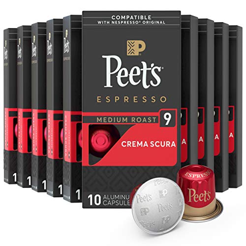Peet's Coffee Espresso Capsules Crema Scura, Intensity 9, 100 Count Single Cup Coffee Pods Compatible with Nespresso Original Brewers, Now Only $42.00