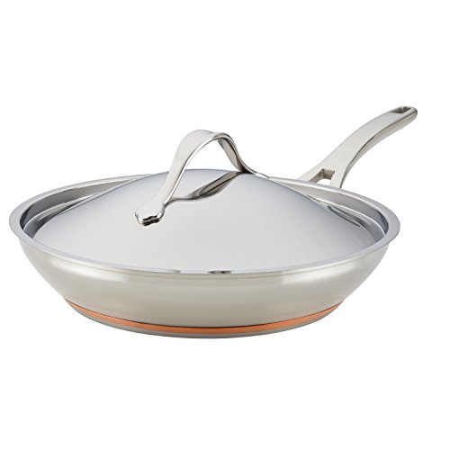 Anolon Nouvelle Stainless Stainless Steel Frying Pan / Fry Pan / Stainless Steel Skillet with Lid - 12 Inch, Silver, List Price is $89.99, Now Only $62.99
