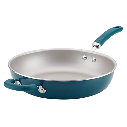 Rachael Ray Create Delicious Deep Nonstick Frying Pan / Fry Pan / Skillet - 12.5 Inch, Blue, List Price is $29.99, Now Only $20.99