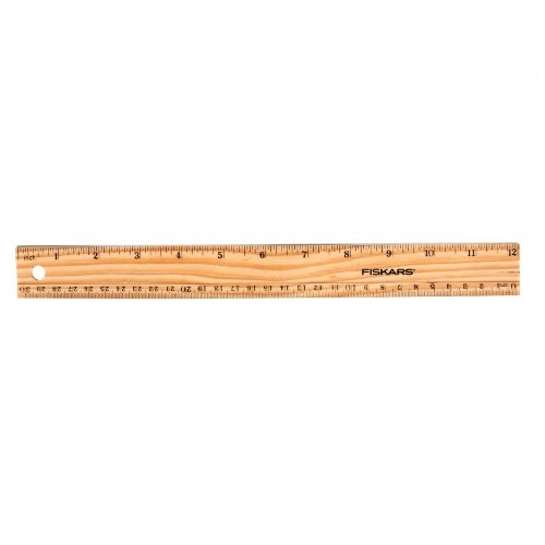 Fiskars 木製 學生 直尺，12吋，原價$1.19，現僅售$0.25