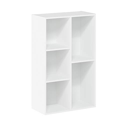 Furinno 3层 五格 木质感书柜，原价$79.99，现仅售$29.77，免运费！多色可选！
