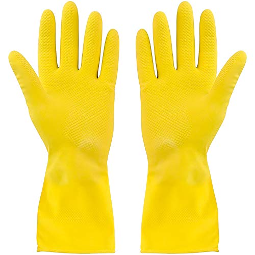 SteadMax 2 Natural Rubber Gloves, Individually Packed Pairs for Single Use, Natural Rubber Latex Yellow Cleaning Gloves, Small (2 Pairs), Now Only $3.99