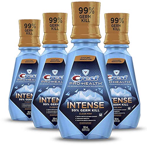 Crest Pro Health Intense Mouthwash with CPC (Cetylpyridinium Chloride), Clean Mint, 16.8 Fluid Ounce (Pack of 4), List Price is $27.93, Now Only $11.20