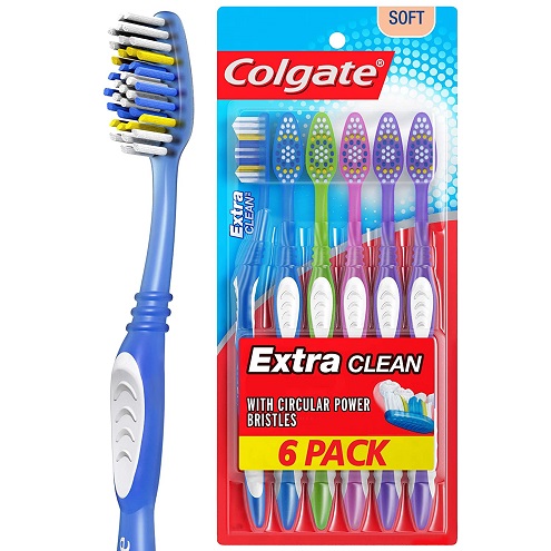 史低价！ Colgate高露洁 Extra Clean 软毛牙刷，6支，原价$5.99，现仅售$2.84，免运费。