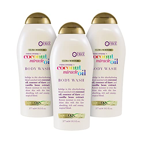 OGX Extra Creamy + Coconut Miracle Oil Ultra Moisture Body Wash, 58.5 Fl Oz, Pack of 3, List Price is $20.97, Now Only $11.03