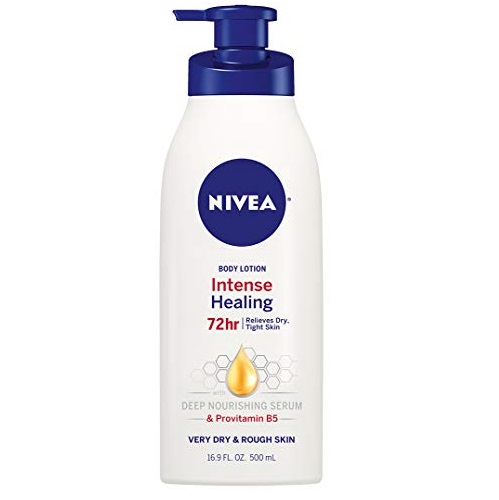 NIVEA Intense Healing Body Lotion, 72 Hour Moisture for Dry to Very Dry Skin, 16.9 Fl Oz Pump Bottle, List Price is $8.29, Now Only $4.92