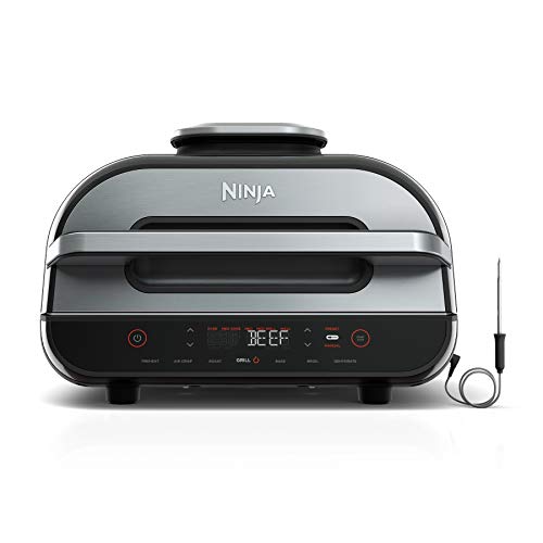 Ninja FG551 Foodi Smart XL 6-in-1 Indoor Grill with 4-Quart Air Fryer Roast Bake Dehydrate Broil and Leave-In Thermometer, with Extra Large Capacity, and a Stainless Steel Finish, Only $199.99