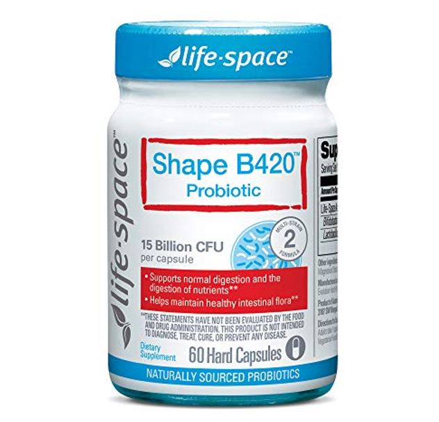 Life-Space Probiotic Weight Management, 15 Billion CFU, 2 Months Serving, Shape B420™ Probiotics Supplement for Women, Men & Adults, Natural Slim, Supports Healthy Digestion, 60 Capsules