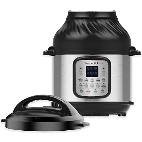 Instant Pot Duo Crisp 11-in-1 Electric Pressure Cooker with Air Fryer Lid, 8 Quart Stainless Steel/Black, Air Fry, Roast, Bake, Dehydrate, Slow Cook, Rice Cooker, Steamer, Sauté,Only $99.99