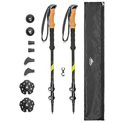 Cascade Mountain Tech Trekking Poles - Carbon Fiber Walking or Hiking Sticks with Quick Adjustable Locks (Set of 2), List Price is $44.99, Now Only $34.07, You Save $10.92 (24%)