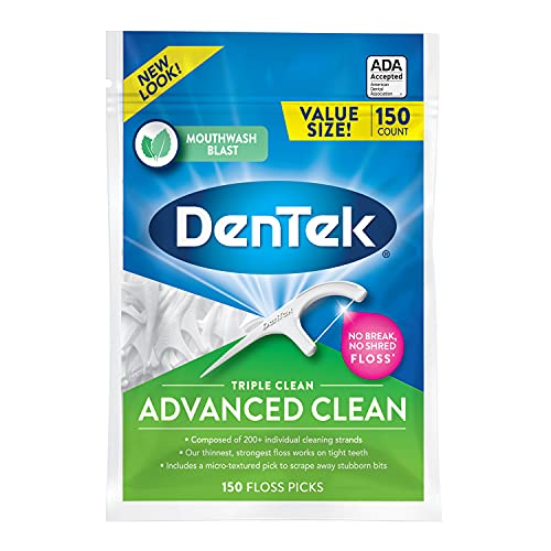 DenTek Triple Clean Advanced Clean Floss Picks, No Break & No Shred Floss, 150 Count, List Price is $5.99, Now Only $3.51