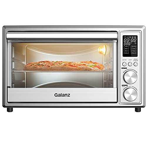 Galanz Combo 8-in-1 Air Fryer Toaster Oven, Convection Oven with Pizza & Dehydrator, 4 Accessories Included, 1800W, 26 Quart Large, Stainless Steel, Only $59.88