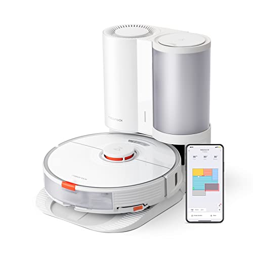Roborock S7+ Robot Vacuum and Sonic Mop with Auto-Empty Dock, Stores up to 60-Days of Dust, Auto Lifting Mop, Ultrasonic Carpet Detection, 2500Pa Suction, White, Only $719.99