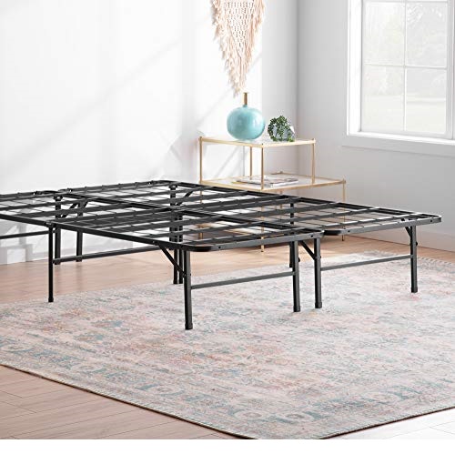 Linenspa 14 Inch Folding Metal Platform Bed Frame - 13 Inches of Clearance - Tons of Under Bed Storage - Heavy Duty Construction - 5 Minute Assembly - Queen, Now Only $98.76