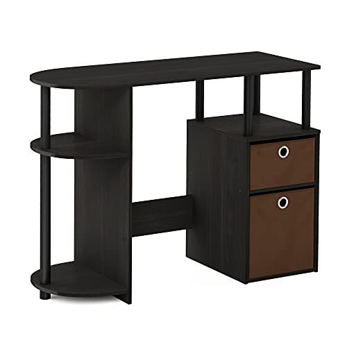 FURINNO Jaya Computer Study Desk with Bin, Brown, List Price is $95.99, Now Only $35.03, You Save $60.96 (64%)