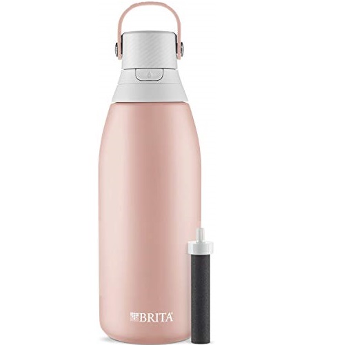 Brita Stainless Steel Water Filter Bottle, 32 Ounce, Rose, 1 Count, Holiday Gift, List Price is $34.99, Now Only $24.49, You Save $10.50 (30%)