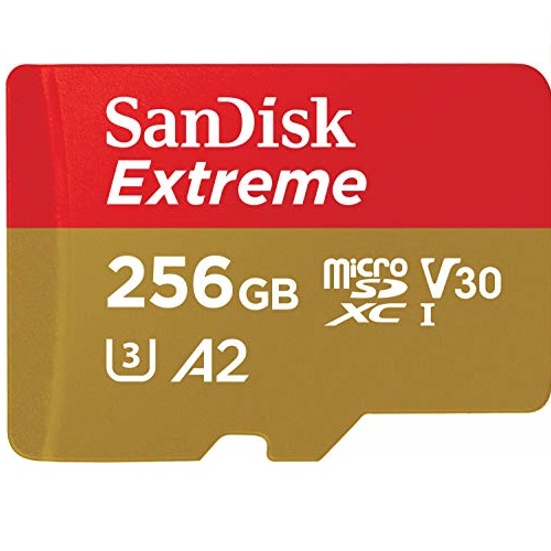 SanDisk 256GB Extreme for Mobile Gaming microSD UHS-I Card - C10, U3, V30, 4K, A2, Micro SD - SDSQXA1-256G-GN6GN, List Price is $54.99, Now Only $21.99