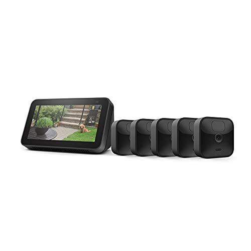 史低价！Blink 户外安防摄像头 5件装 + Echo Show 5 第2代，原价$464.98，现仅售$229.99，免运费！