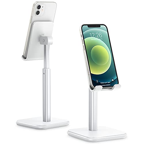 apiker Cell Phone Stand Holder for Desk,Compatible with All Smart Phone, White, only $10.49