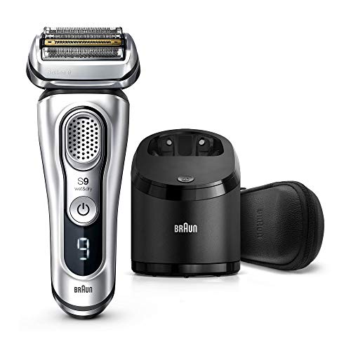 Braun Electric Razor for Men, Series 9 9390cc, Precision Beard Trimmer, Rechargeable, Cordless, Wet & Dry Foil Shaver, Clean & Charge Station & Leather Travel Case, Silver,  Only $269.94