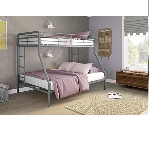 DHP Twin-Over-Full Bunk Bed with Metal Frame and Ladder, Space-Saving Design, Silver, List Price is $228.99, Now Only $119.97, You Save $109.02 (48%)