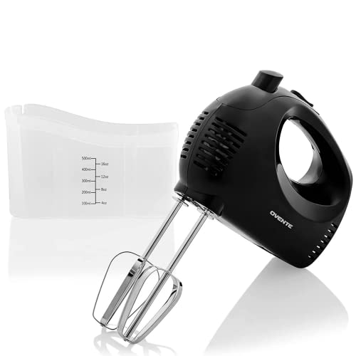 Ovente Portable 5 Speed Mixing Electric Hand Mixer with Stainless Steel Whisk Beater Attachments & Snap Storage Case, Compact Lightweight 150 Watt  , Black HM151B,  Only $13.99