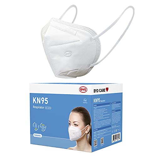 BYD CARE KN95 Respirator, 50 Pieces, Breathable & Comfortable Foldable Safety Mask with Ear Loop for Tight Fit, GB2626,  Now Only $20.85
