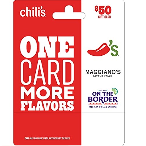 閃購！可用於Chili's 餐館消費！$50 Brinker 購物卡，現僅售$42.50，免運費！
